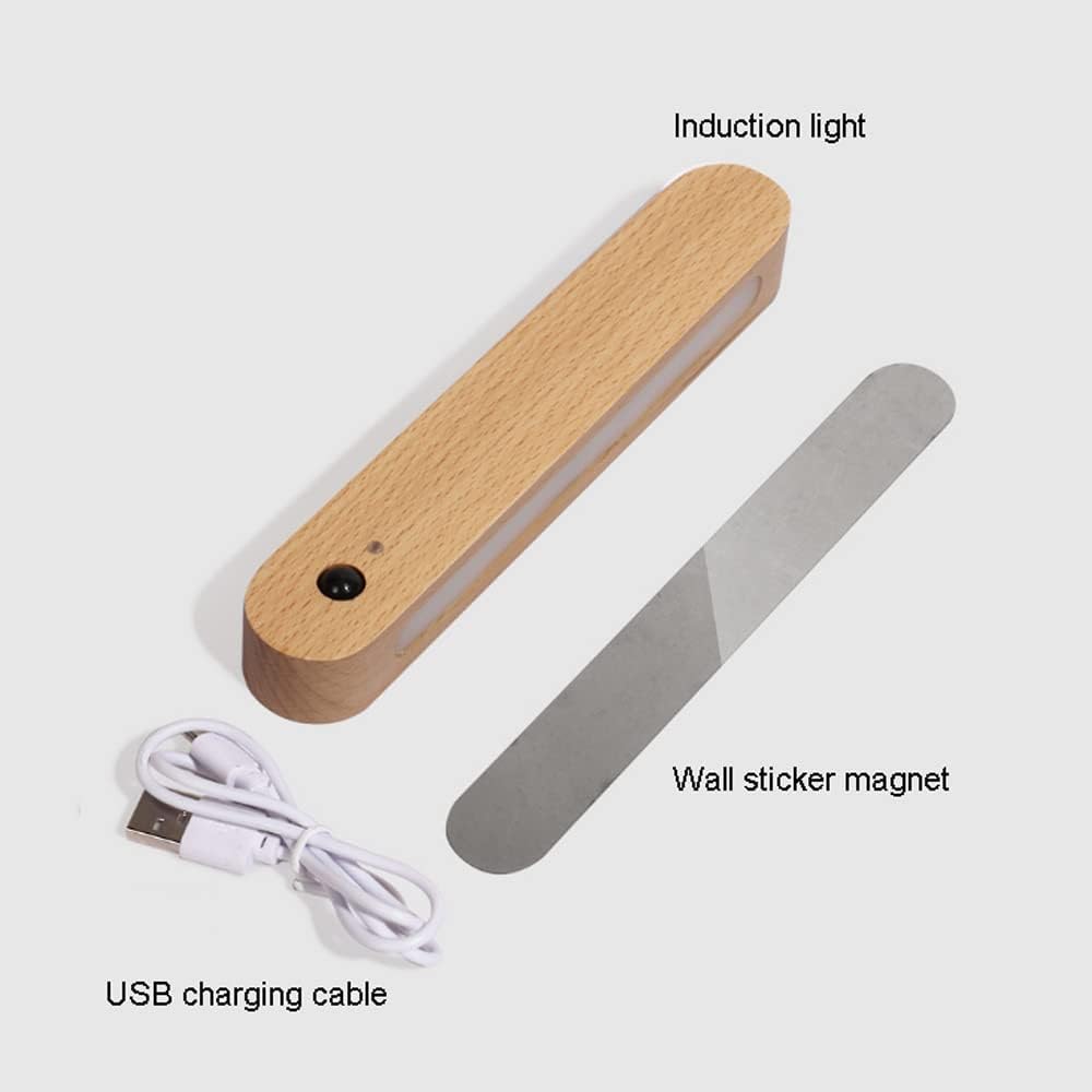 LED Sensor Wall Sconce Lamp Human Body Induction Night Light, Rechargeable Intelligent Wall Lighting Fixtures, Magnetic Attraction Wall Induction Safe Lamps for Stairs Hallway