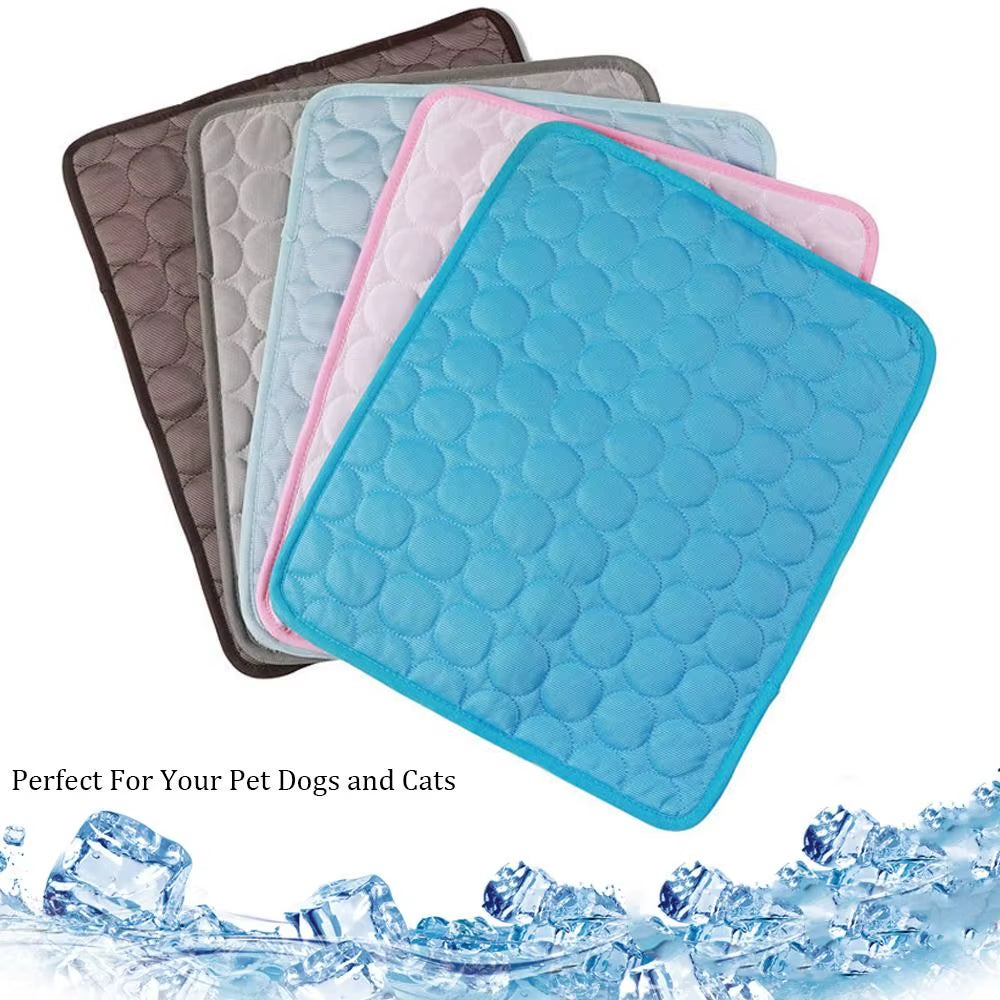 5 Sizes Cool Ice Silk Moisture-Proof Mattress Cushion Pet Cooling Mat Dog Cat Sleeping Pad Summer Small Animal Cold Bed