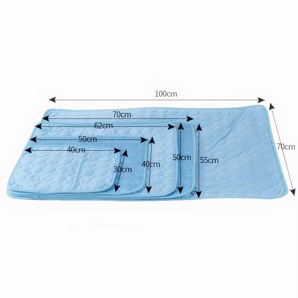 5 Sizes Cool Ice Silk Moisture-Proof Mattress Cushion Pet Cooling Mat Dog Cat Sleeping Pad Summer Small Animal Cold Bed