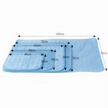 5 Sizes Cool Ice Silk Moisture-Proof Mattress Cushion Pet Cooling Mat Dog Cat Sleeping Pad Summer Small Animal Cold Bed