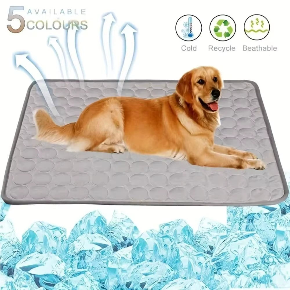 5 Sizes Cool Ice Silk Moisture-Proof Mattress Cushion Pet Cooling Mat Dog Cat Sleeping Pad Summer Small Animal Cold Bed
